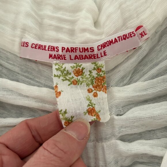 Marie Labarelle White Long‎ Sleeve Button-Up Top X-Large Cotton Blend Womens - Picture 3 of 16